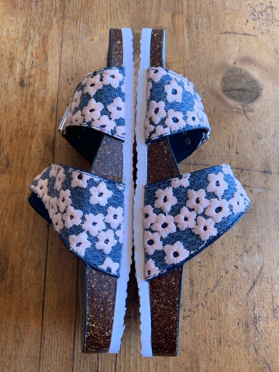 Madden Girl Pink Floral Double-Buckle Slide Sandals - Picture 8 of 16